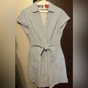 Vineyard Vines Seersucker Tie Front Shirt Dress
